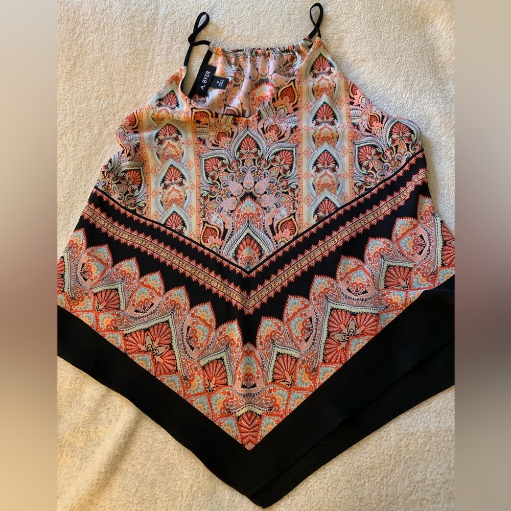 NWT A Byer floral print tank -M